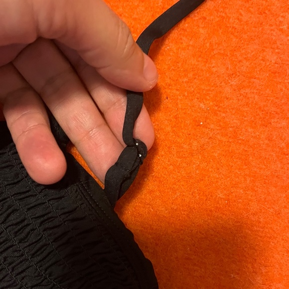 Black smocked bralette bikini swimsuit top NWT - Picture 7 of 10